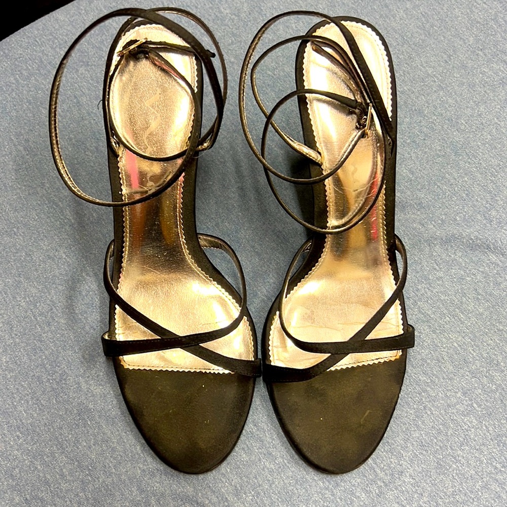 Strappy Nina slightly-wedged heels